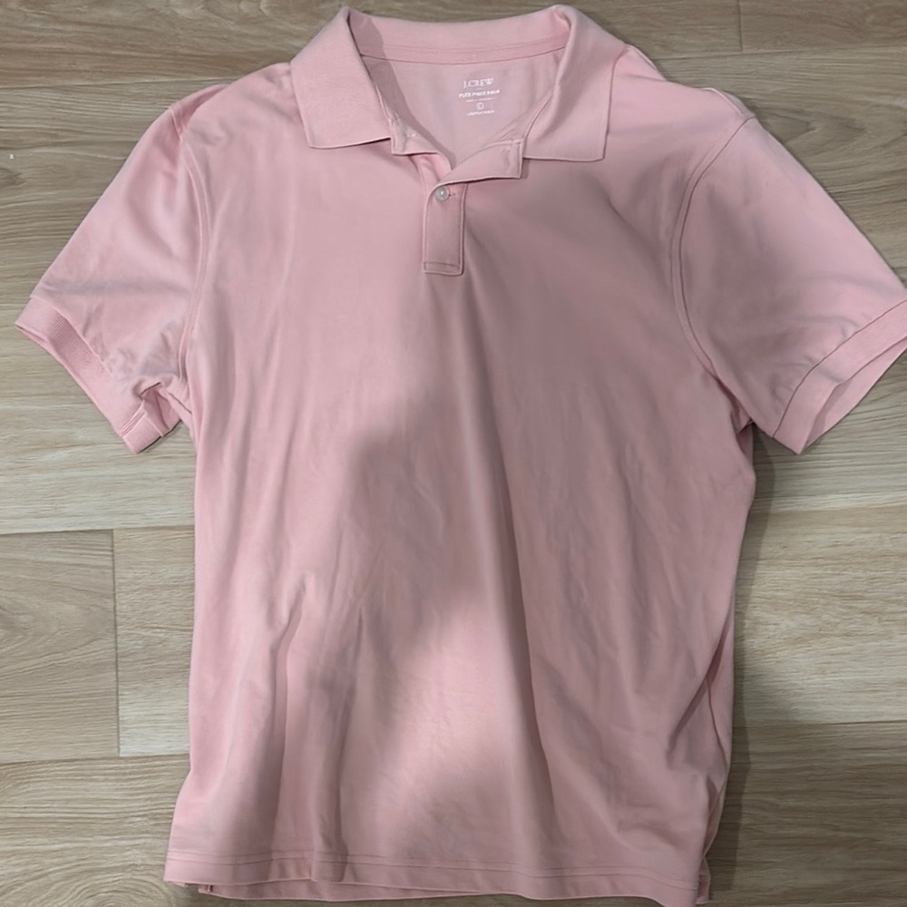 Jcrew Men's Pink Polo Shirt